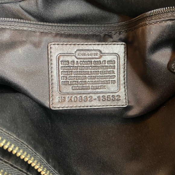 Coach Penelope Op Art Signature Leather Shoulder Handbag in black and white - Picture 10 of 12